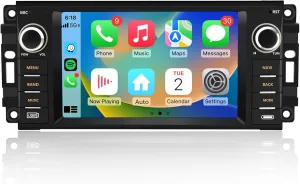 [2GB 64GB] Car Stereo for Jeep Wrangler JK 2007-2018 Dodge Ram 1500 2008-2012, Touch Screen Carplay Radio with WiFi GPS AM FM CarPlay Android Auto