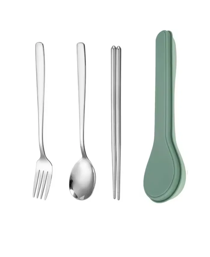 3 Piece Stainless Steel Tableware Set For Home & School