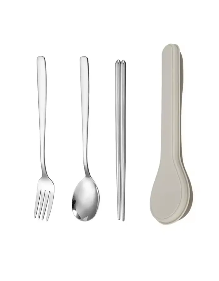 3 Piece Stainless Steel Tableware Set For Home & School