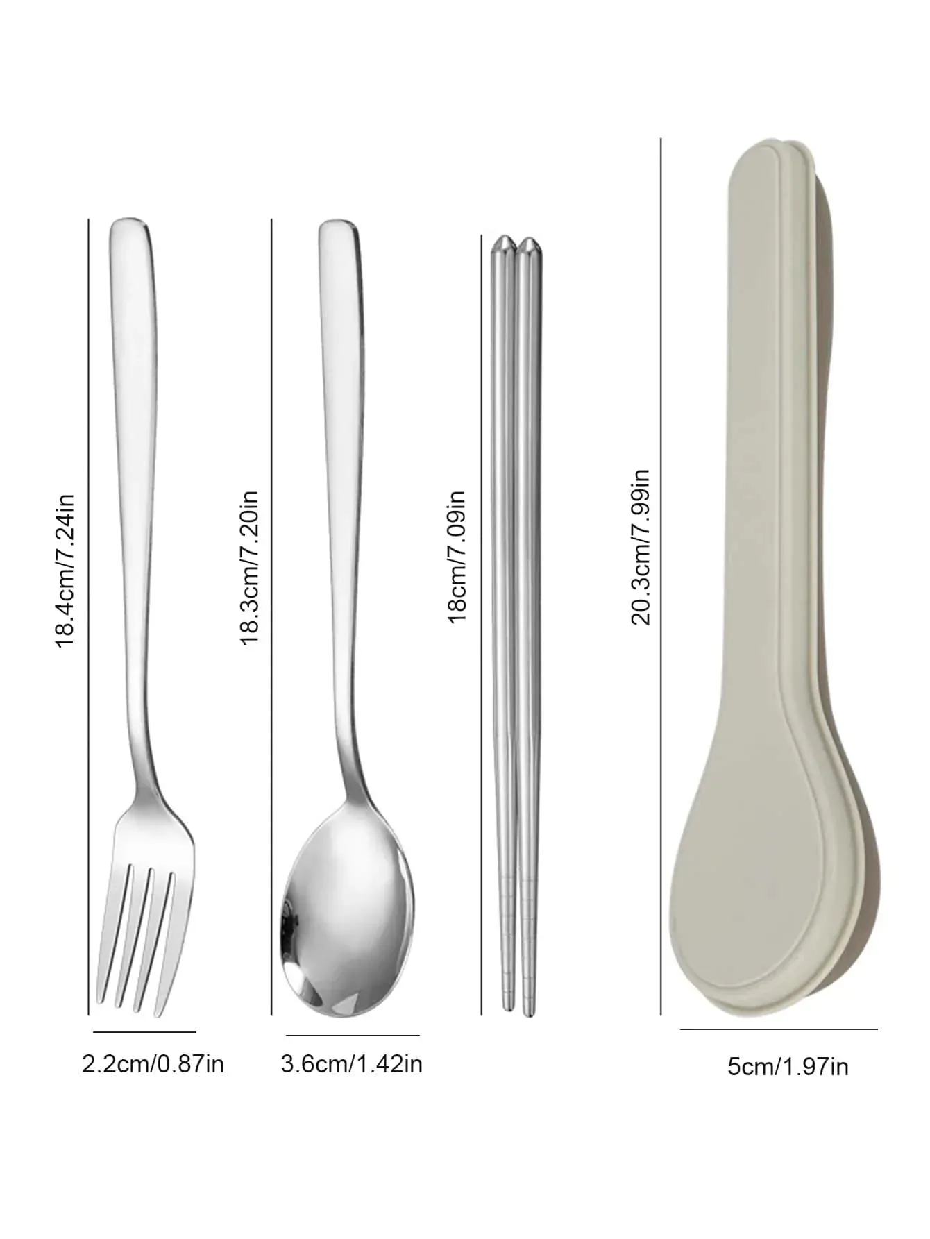 3 Piece Stainless Steel Tableware Set For Home & School