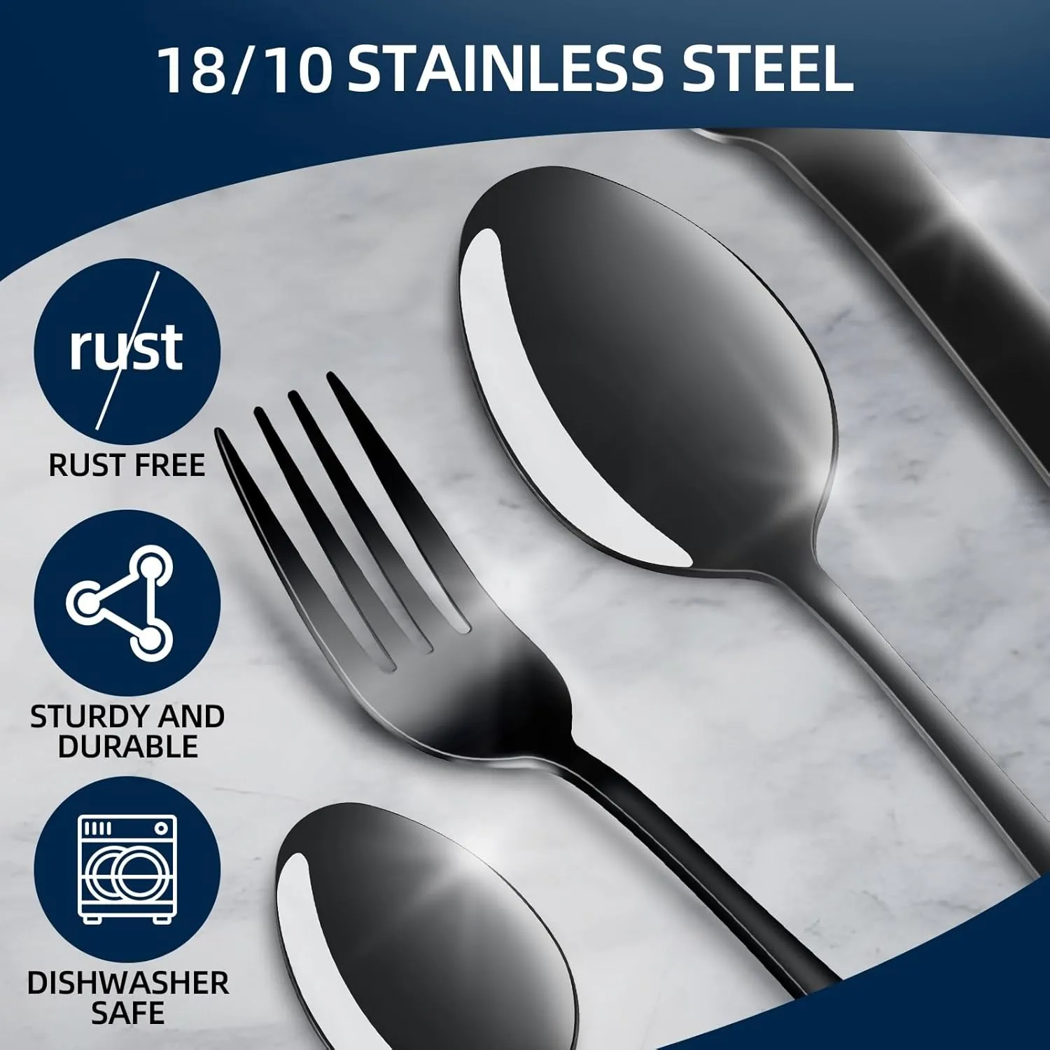 30 Piece Silverware Set, Flatware Cutlery Set for 6, 18/10 Stainless Steel Silverware, Durable Home Kitchen Eating Tableware Set,Restaurant, Wedding, Party,Dishwasher Safe