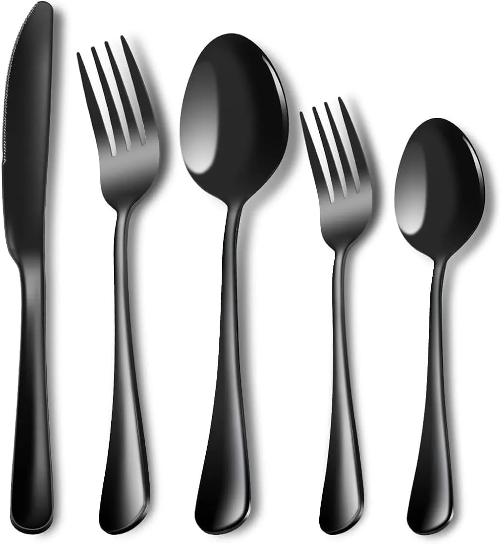 30 Piece Silverware Set, Flatware Cutlery Set for 6, 18/10 Stainless Steel Silverware, Durable Home Kitchen Eating Tableware Set,Restaurant, Wedding, Party,Dishwasher Safe