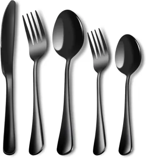 30 Piece Silverware Set, Flatware Cutlery Set for 6, 18/10 Stainless Steel Silverware, Durable Home Kitchen Eating Tableware Set,Restaurant, Wedding, Party,Dishwasher Safe