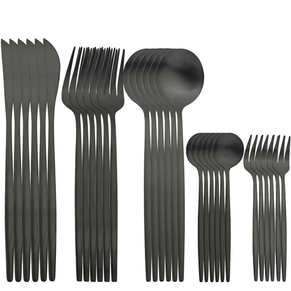 30 Piece Stainless Steel Cutlery Set For Dinner And Kitchen Tableware