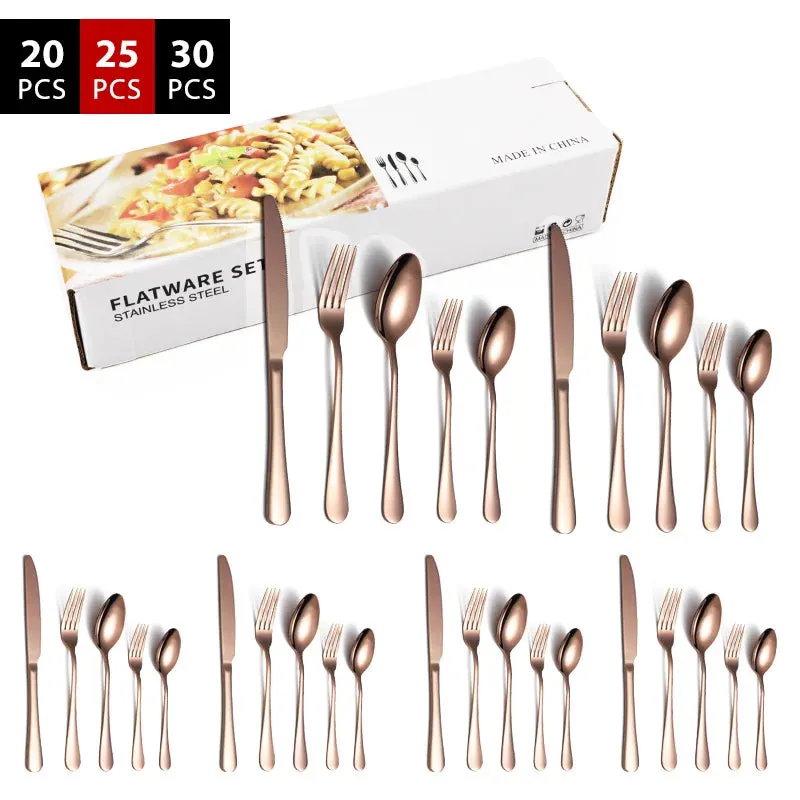 30 Piece Stainless Steel Tableware Gift Set Novelty Design