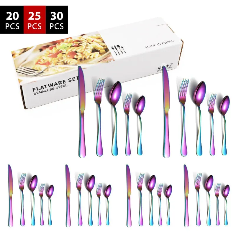 30 Piece Stainless Steel Tableware Gift Set Novelty Design