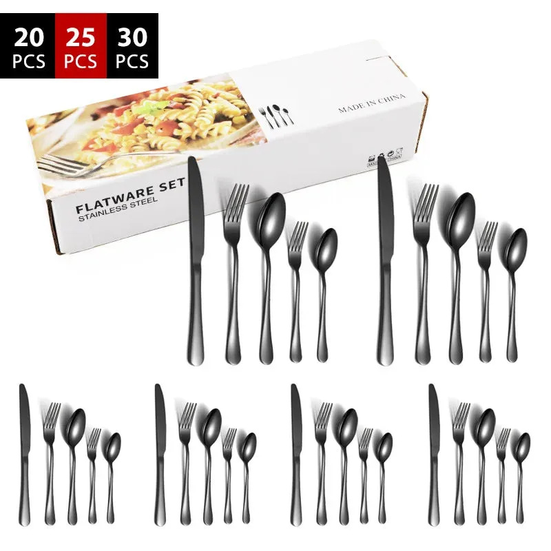 30 Piece Stainless Steel Tableware Gift Set Novelty Design