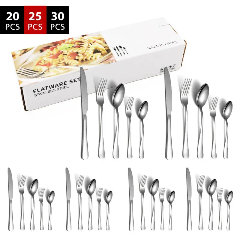30 Piece Stainless Steel Tableware Gift Set Novelty Design