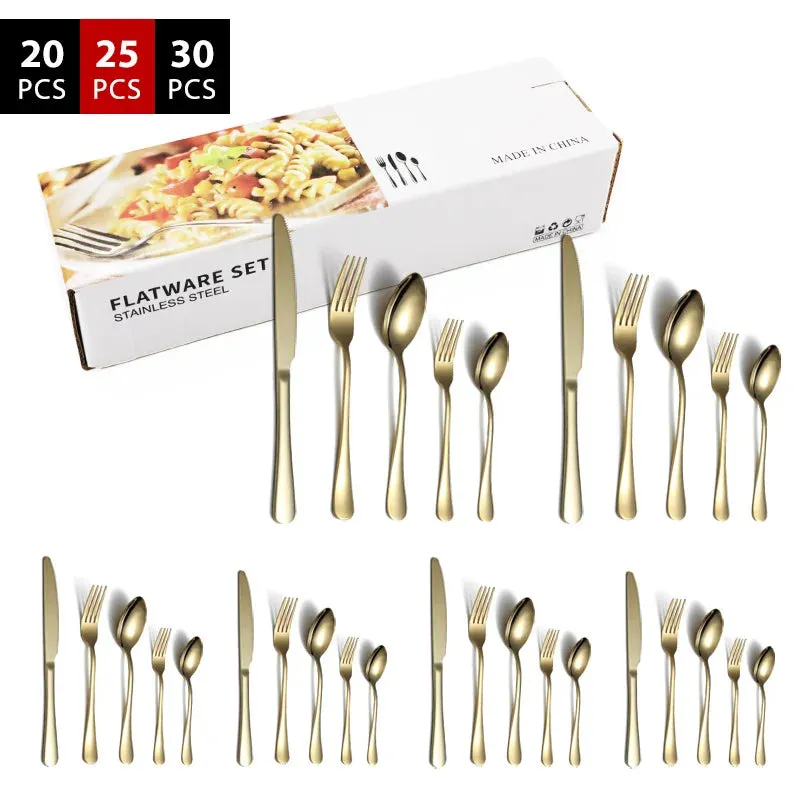 30 Piece Stainless Steel Tableware Gift Set Novelty Design