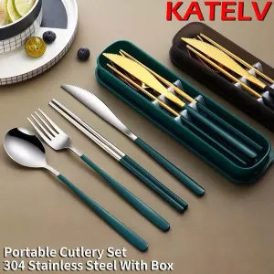 304 Stainless Steel Cutlery Set - Stylish Travel Case Included