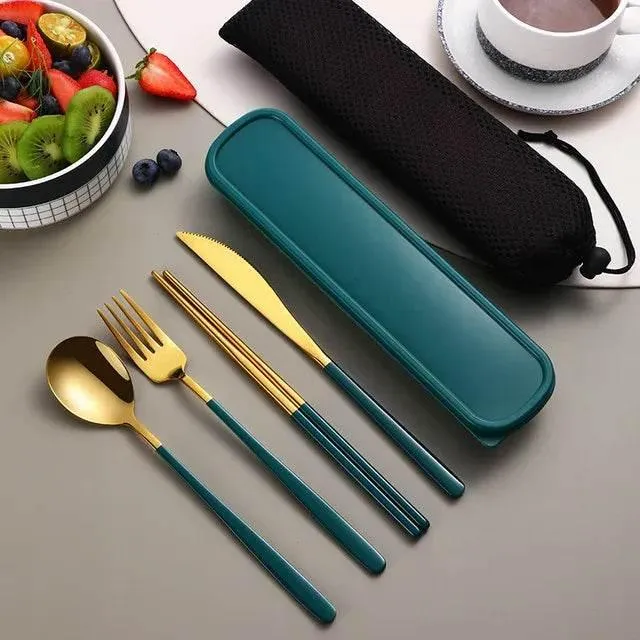 304 Stainless Steel Cutlery Set - Stylish Travel Case Included