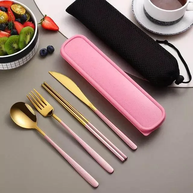 304 Stainless Steel Cutlery Set - Stylish Travel Case Included