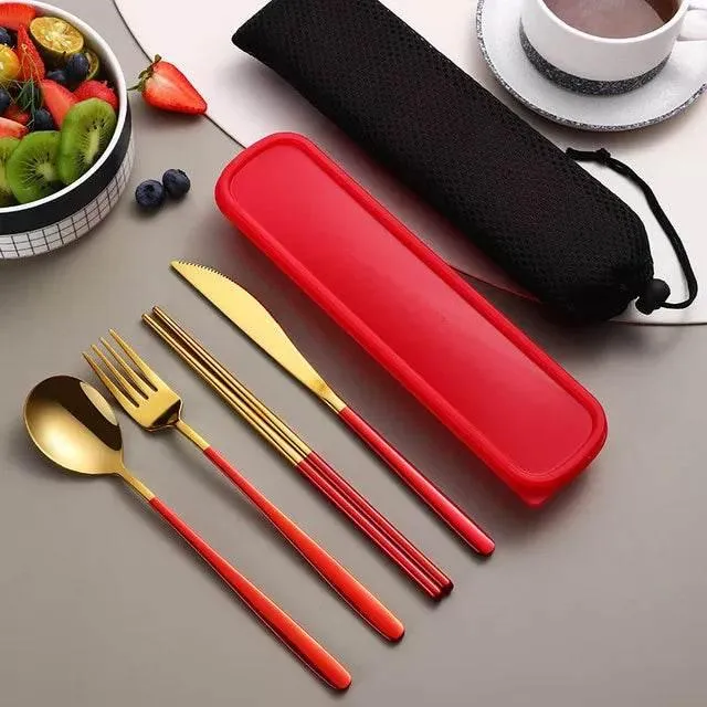 304 Stainless Steel Cutlery Set - Stylish Travel Case Included