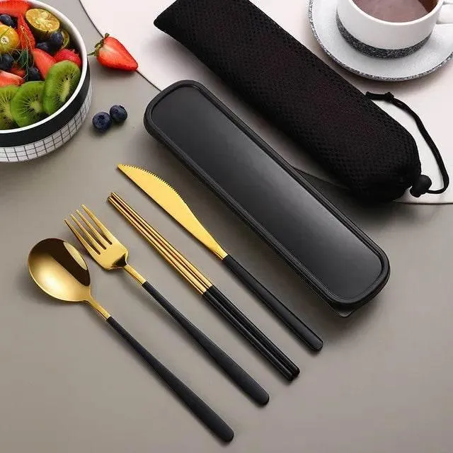 304 Stainless Steel Cutlery Set - Stylish Travel Case Included