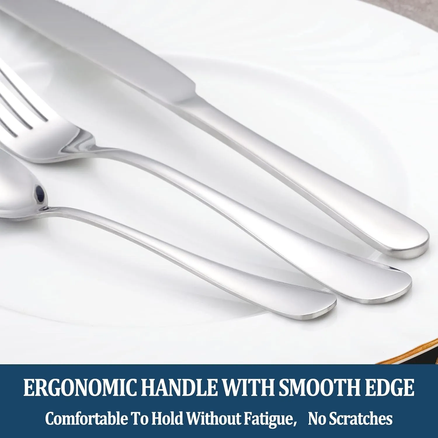 32-Piece Dinner Fork Set, Stainless Steel Silverware, Cutlery, Mirror Polished, Dishwasher Safe - 8 Inch