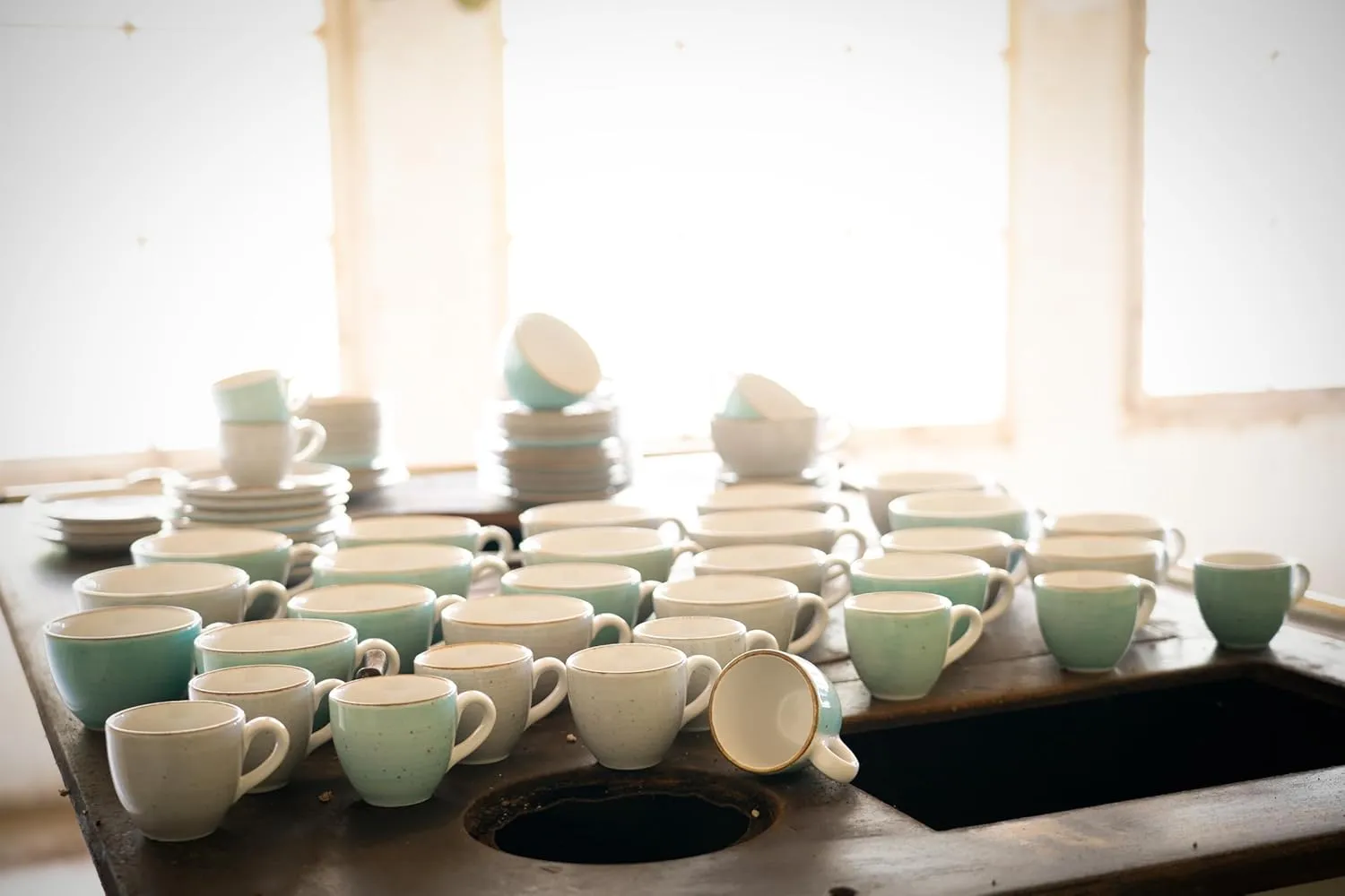34037, Vintage Nature Stone Series, 8-Piece Crockery Set for 4 People, Coffee Cups Set Made of Porcelain, Dishwasher and Microwave Safe, Made in Europe