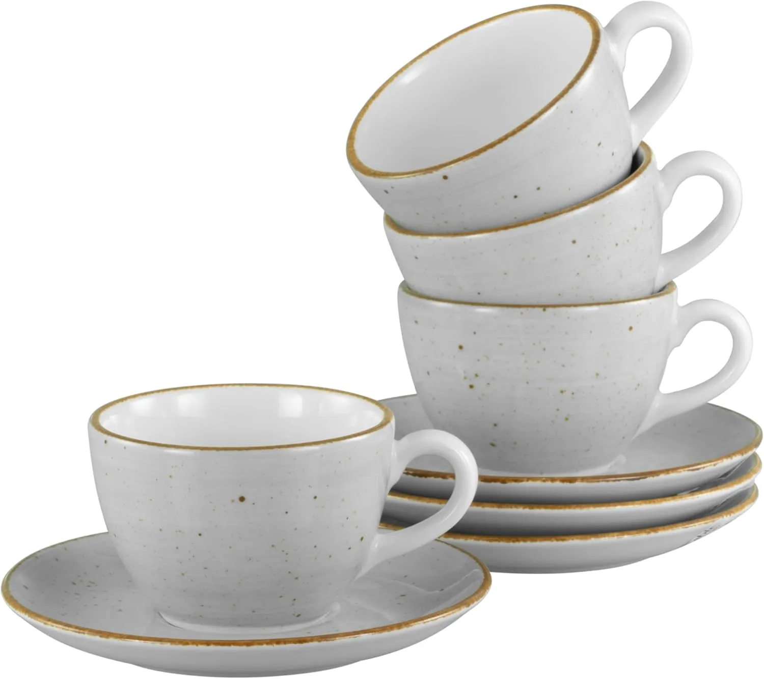 34037, Vintage Nature Stone Series, 8-Piece Crockery Set for 4 People, Coffee Cups Set Made of Porcelain, Dishwasher and Microwave Safe, Made in Europe