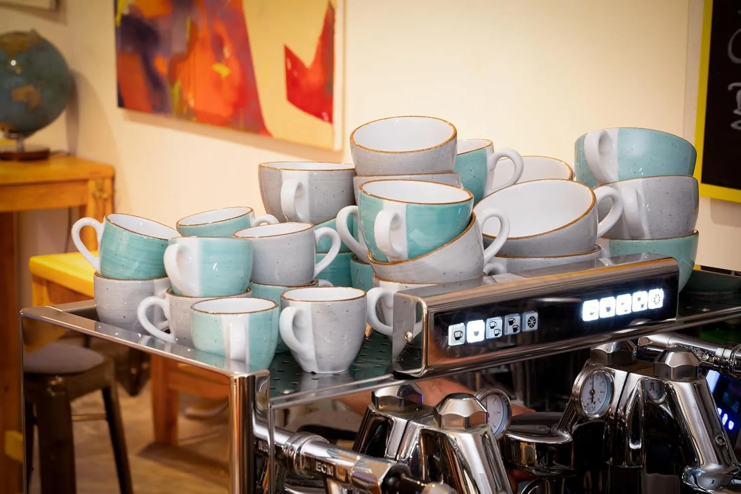 34037, Vintage Nature Stone Series, 8-Piece Crockery Set for 4 People, Coffee Cups Set Made of Porcelain, Dishwasher and Microwave Safe, Made in Europe