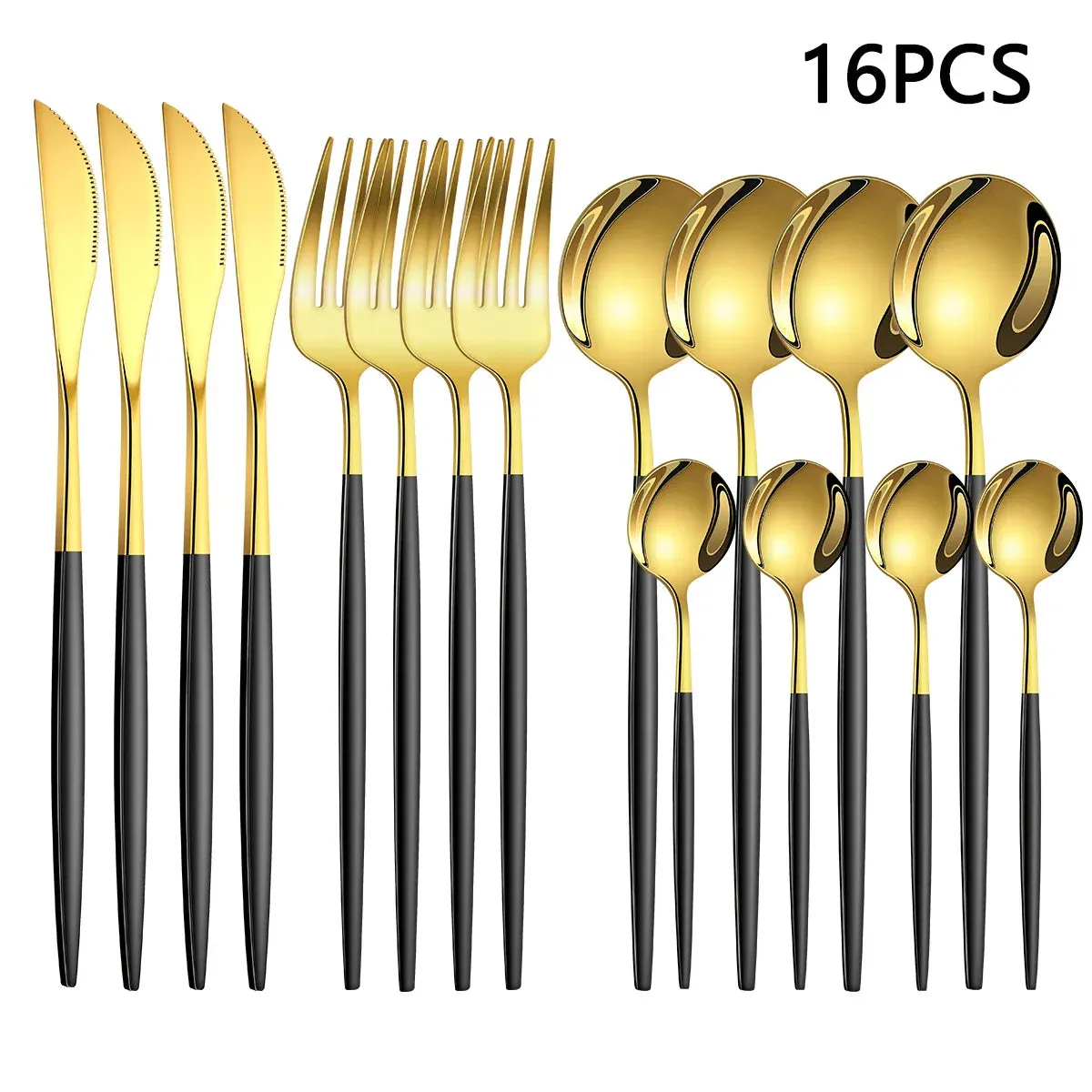 4 / 6 / 16 / 24 Piece Portuguese Stainless Steel Tableware Set For Family Hotel Restaurant