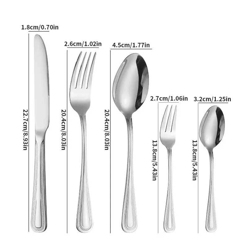 4 / 6 / 16 / 24 Piece Stainless Steel Gold Tableware Set