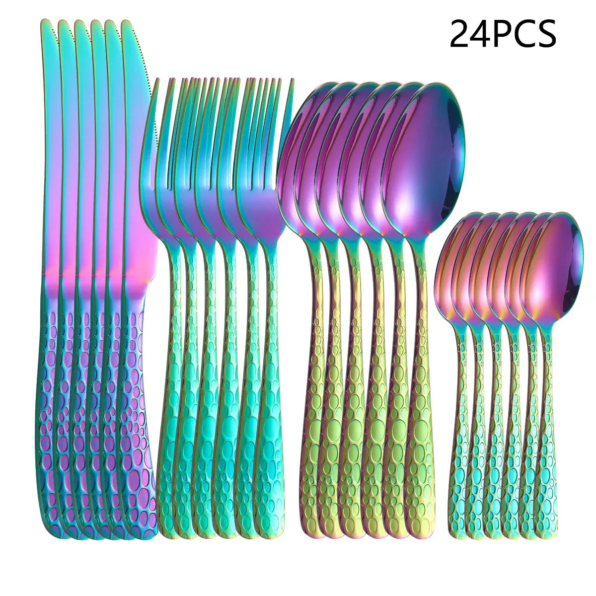 4 / 6 / 16 / 24 Piece Stainless Steel Tableware Set For Home Or Restaurant