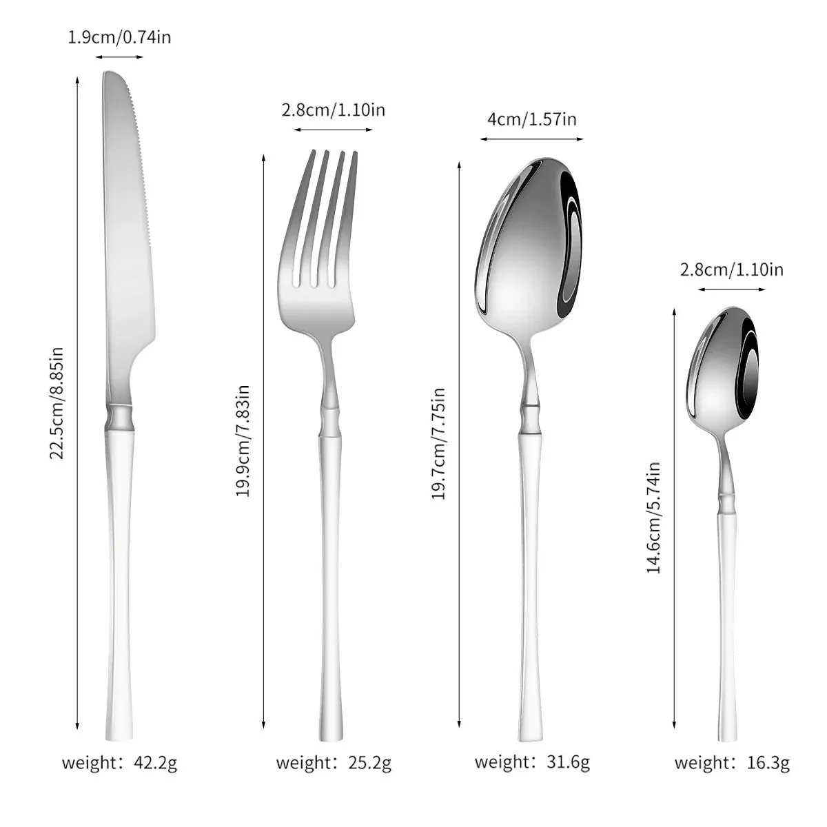 4 / 6 / 16 / 24 Piece Stainless Steel Tableware Set
