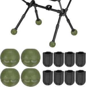 4-Pack Camping Chair Stabilizing Rubber Ball Feet, Leg Protector W 8pcs 15mm Foot Cover for Portable Camping Chair, Help Stability on Rugged and Uneven Surfaces [Jungle Green]