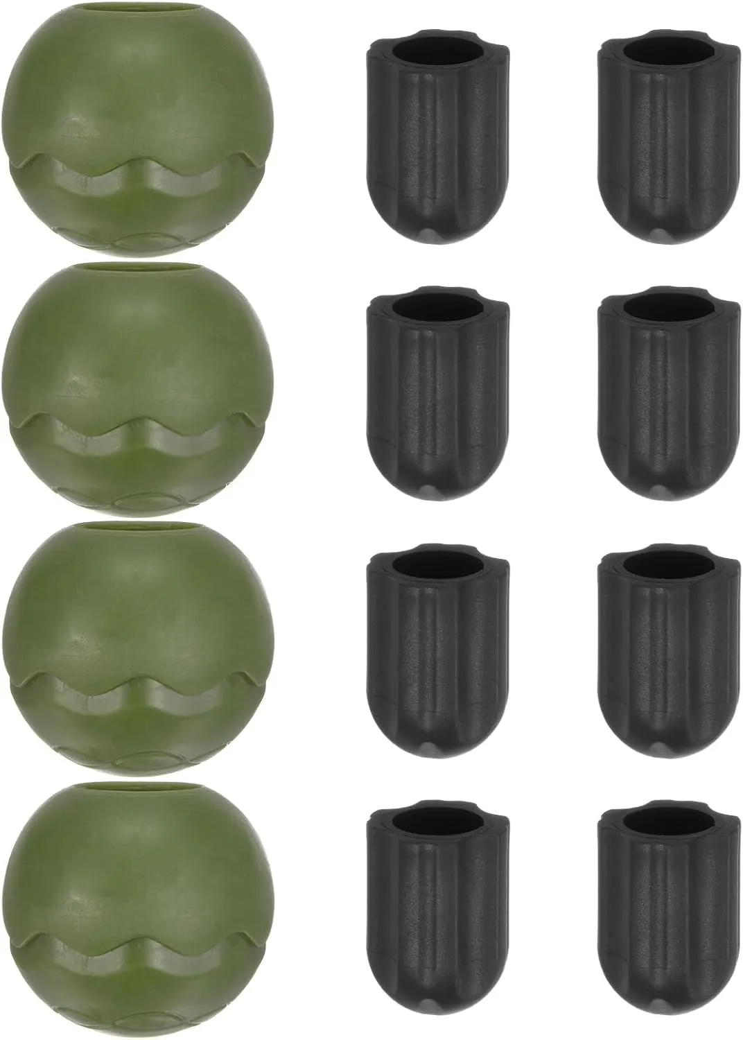 4-Pack Camping Chair Stabilizing Rubber Ball Feet, Leg Protector W 8pcs 15mm Foot Cover for Portable Camping Chair, Help Stability on Rugged and Uneven Surfaces [Jungle Green]