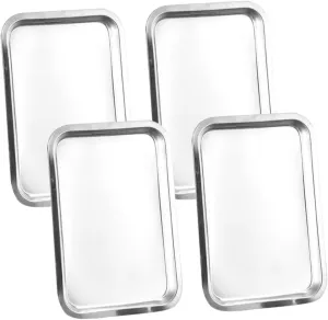 4-piece Boys and Girls Dinnerware Set Stainless Steel Toddler Plates Suction Camping Plates for Toddlers