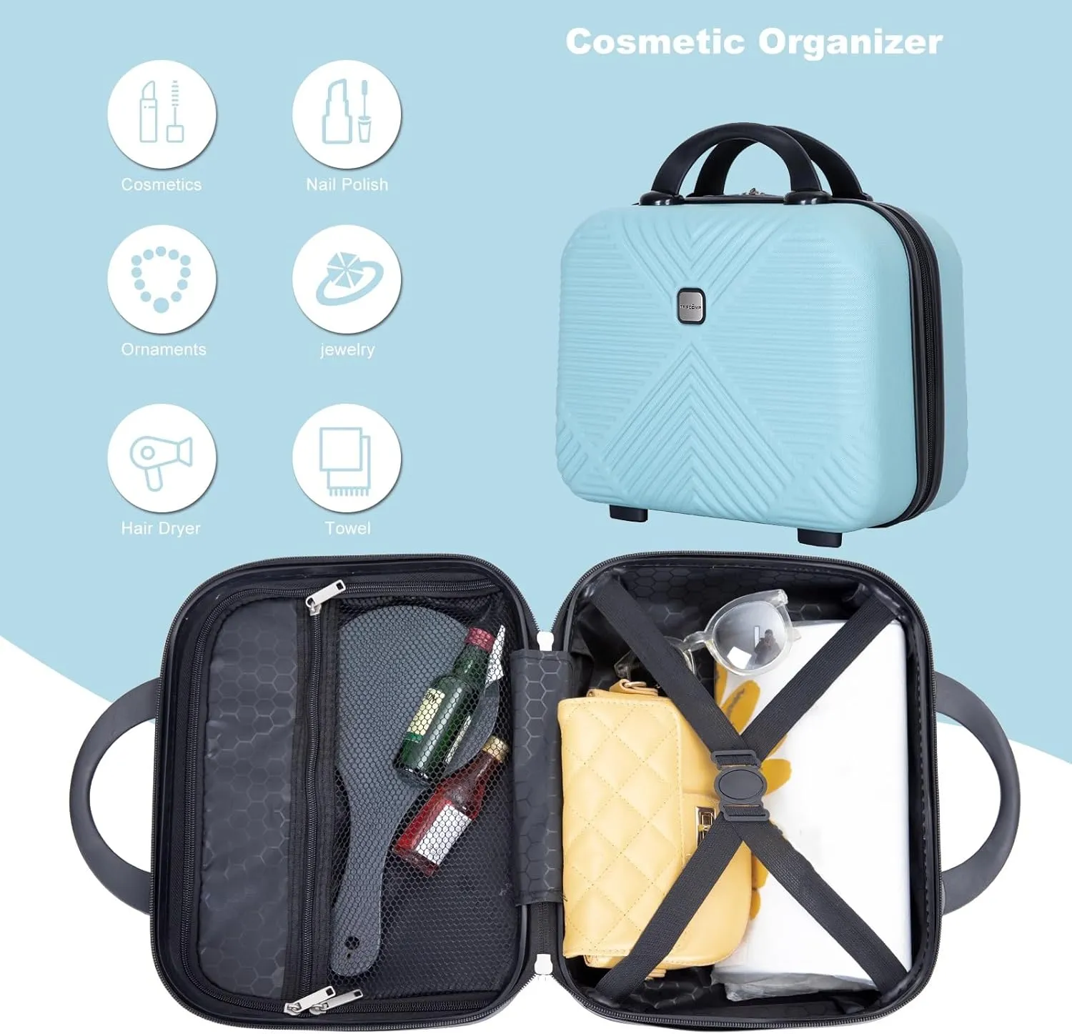 4 Piece Luggage Sets Travel Suitcase, Large Capacity Lightweight Luggage Sets with TSA Lock & Spinner Wheels, Clearance Carry On Luggage Suitcase Set