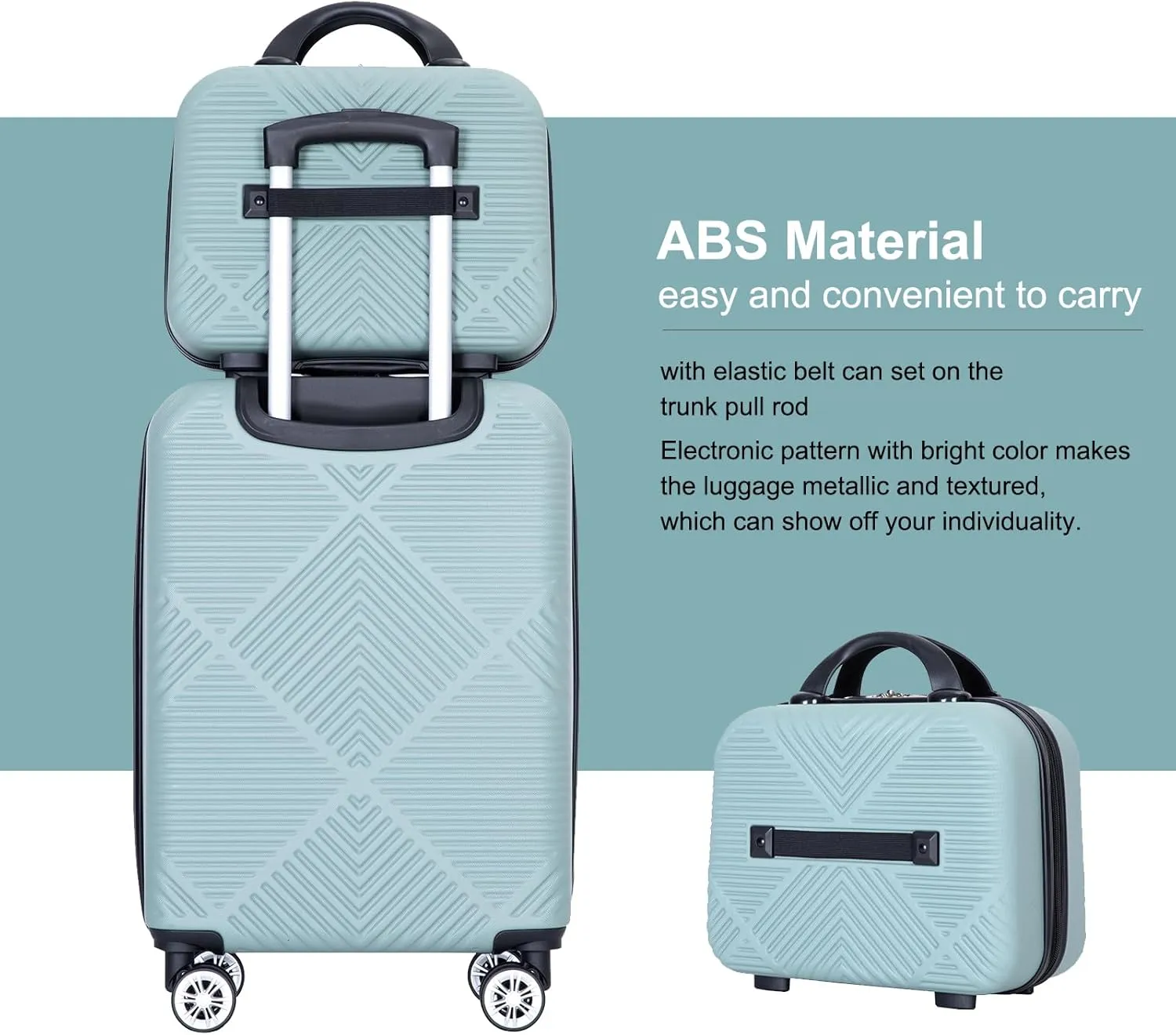4 Piece Luggage Sets Travel Suitcase, Large Capacity Lightweight Luggage Sets with TSA Lock & Spinner Wheels, Clearance Carry On Luggage Suitcase Set