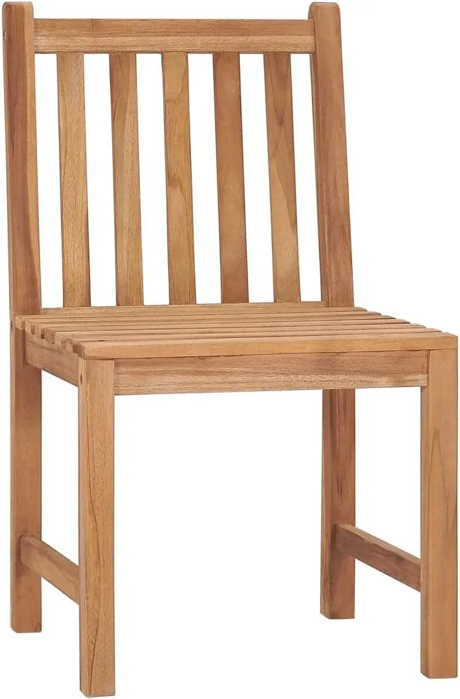 4-Piece Solid Teak Wood Patio Chairs Set, Outdoor Lounge Chairs for Garden Poolside Backyard, Durable Wooden Furniture with Water-Based Finish, Comfortable Seating for Patio Beach Camping