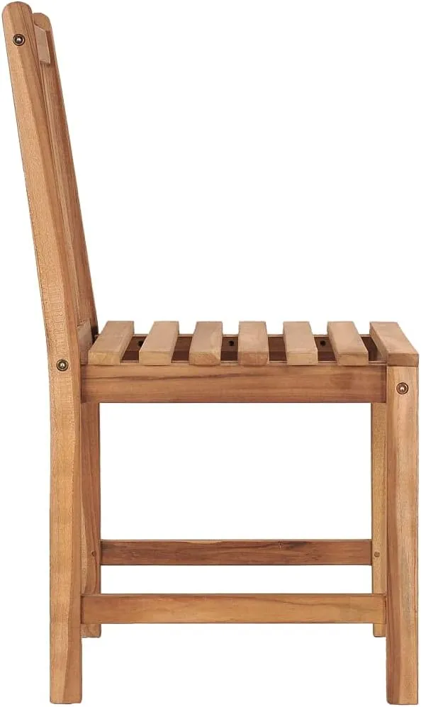 4-Piece Solid Teak Wood Patio Chairs Set, Outdoor Lounge Chairs for Garden Poolside Backyard, Durable Wooden Furniture with Water-Based Finish, Comfortable Seating for Patio Beach Camping