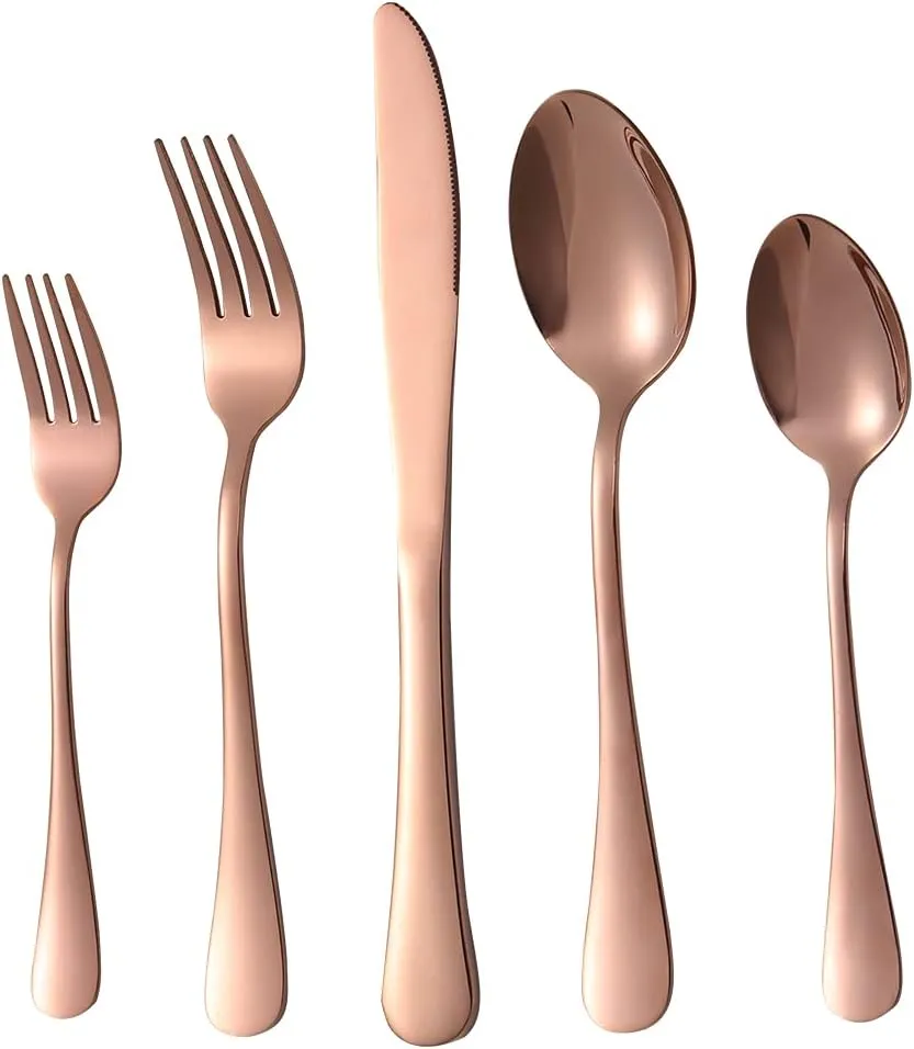 40-piece Rose Gold Silverware Set, Stainless Steel Cooking Flatware Serving Set, Flatware Cutlery Set For Home Kitchen Restaurant Hotel, Tableware Set Service for 8, Dishwasher Safe