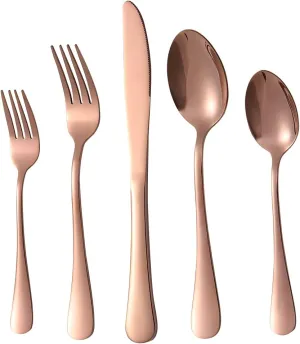40-piece Rose Gold Silverware Set, Stainless Steel Cooking Flatware Serving Set, Flatware Cutlery Set For Home Kitchen Restaurant Hotel, Tableware Set Service for 8, Dishwasher Safe