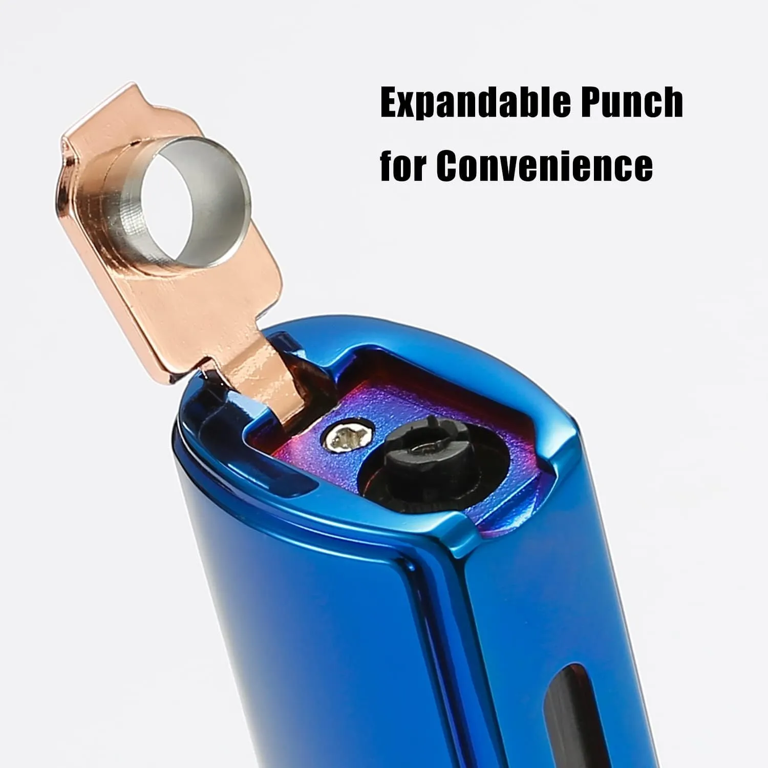 420 Carbon Steel 𝐂𝐮𝐭𝐭𝐞𝐫 and Lighter Set, Built-in 𝐏𝐮𝐧𝐜𝐡, Triple Jet Flame Butane Torch Lighter, Refillable Windproof Lighter, Blue. (Sold Without Gas)
