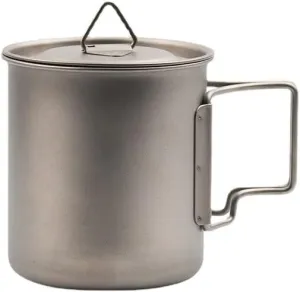 420ml pure titanium cup outdoor camping portable folding handle titanium cup