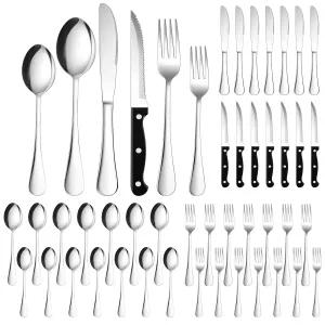 48-Piece: Stainless Steel Silverware Cutlery Set