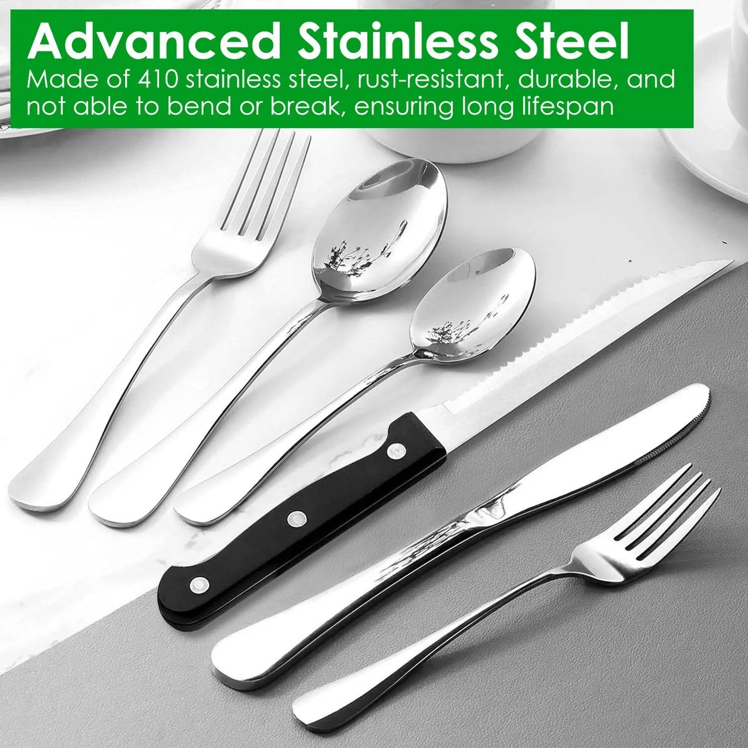 48-Piece: Stainless Steel Silverware Cutlery Set