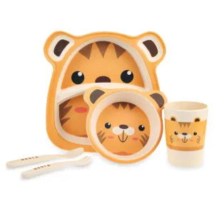 5 pcs Baby Bamboo Fibre Tableware Animal Pattern