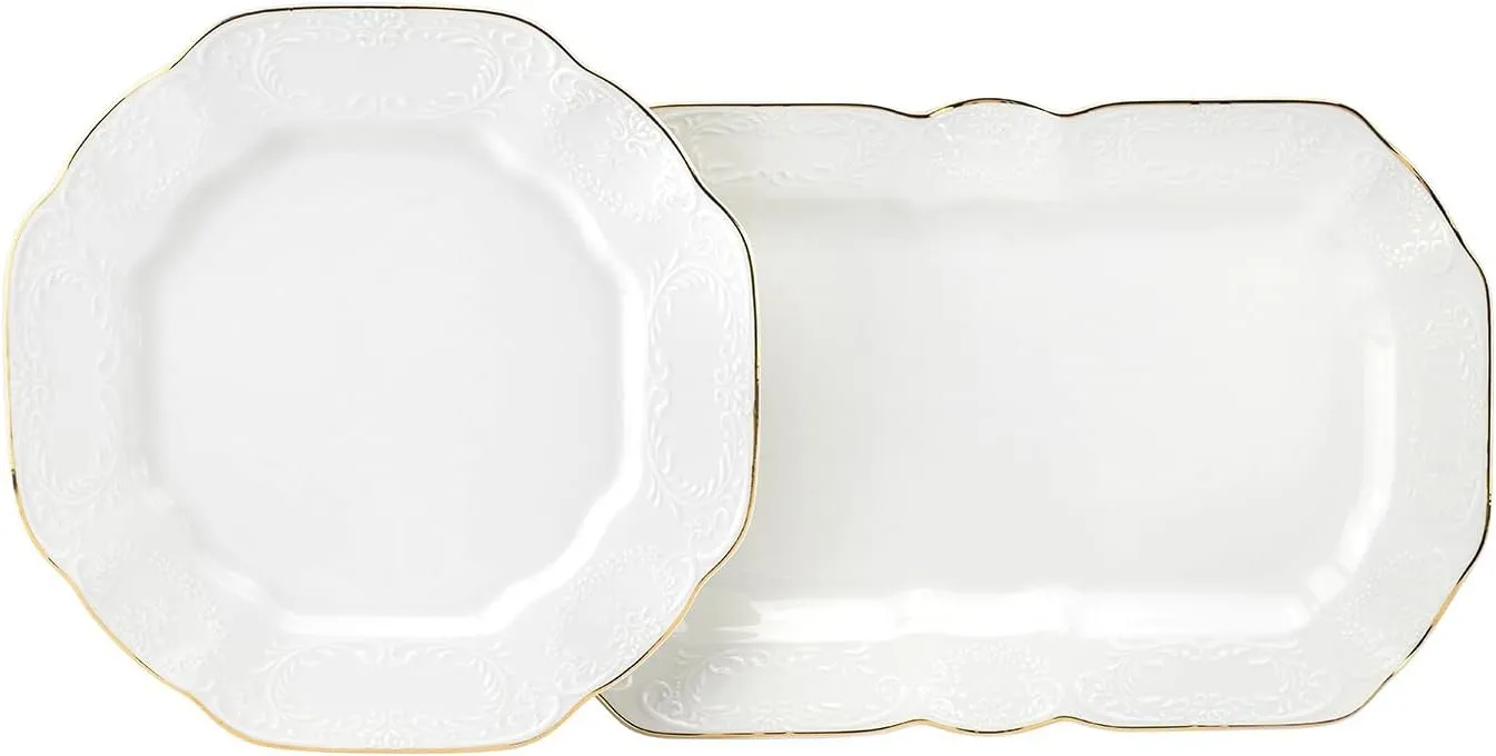 57-pc Banquet Dinnerware Set, Luxury Porcelain Tableware, Service for 8 (1950G)