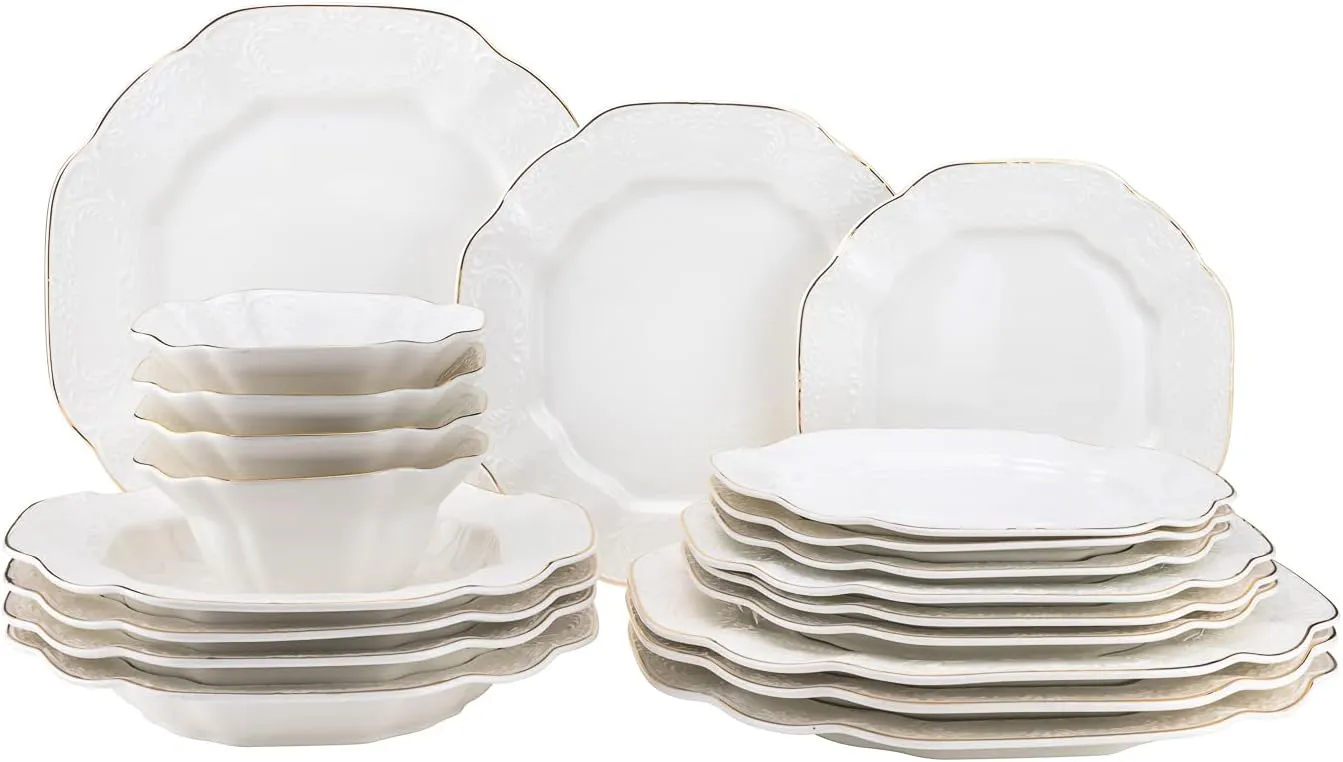 57-pc Banquet Dinnerware Set, Luxury Porcelain Tableware, Service for 8 (1950G)