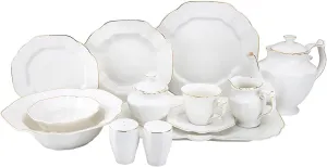 57-pc Banquet Dinnerware Set, Luxury Porcelain Tableware, Service for 8 (1950G)
