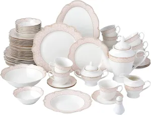 57-pc Banquet Dinnerware Set, Luxury Tableware Dining Service for 8