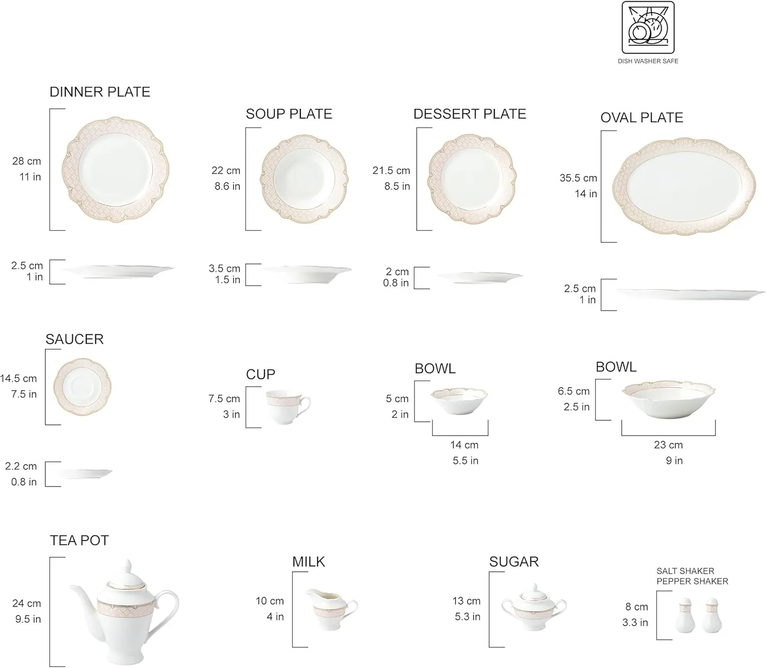 57-pc Banquet Dinnerware Set, Luxury Tableware Dining Service for 8