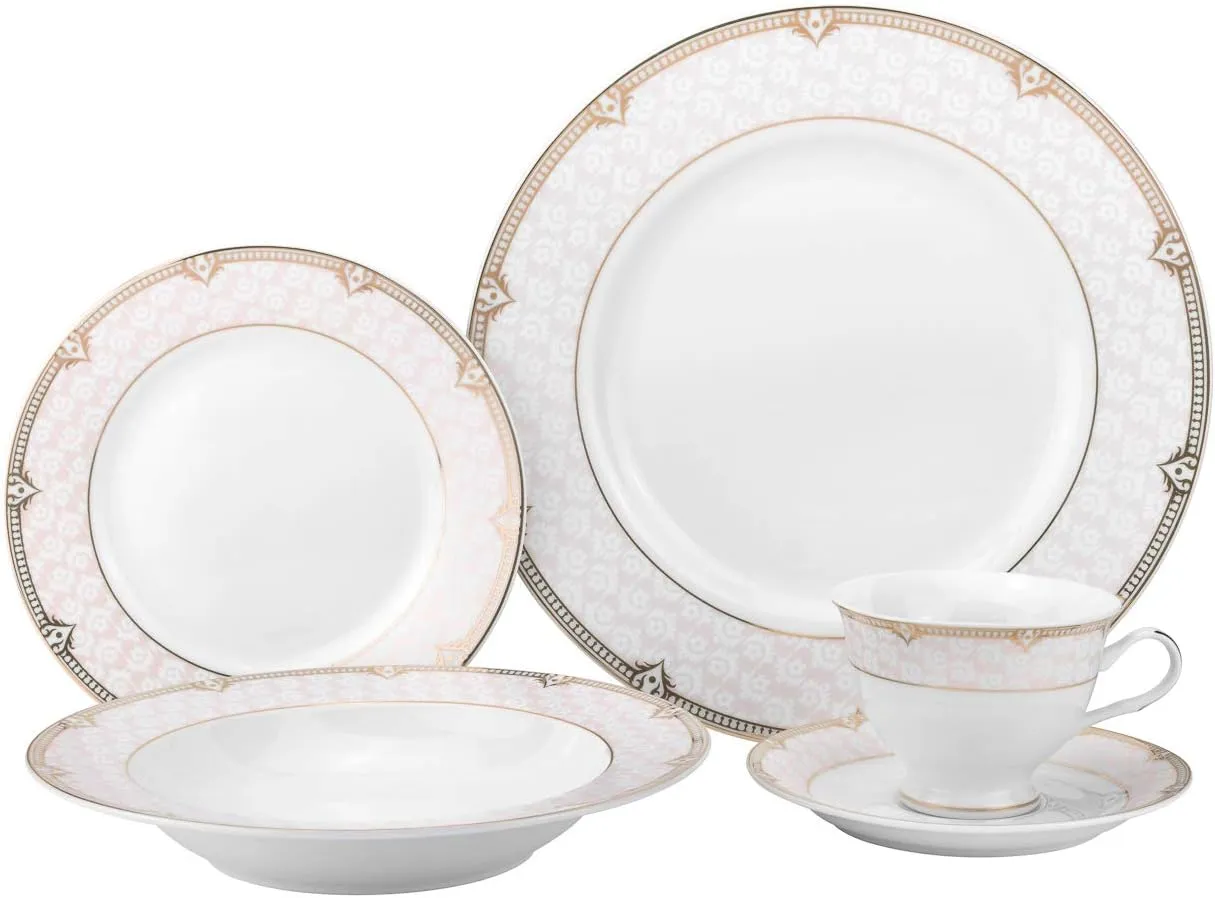 57-pc Banquet Dinnerware Set, Luxury Tableware Dining Service for 8