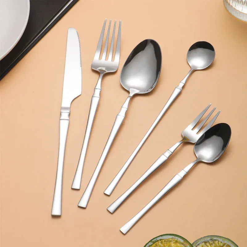 6 / 24 / 30 Piece Stainless Steel Tableware Set For Family Kitchen Hotel Party
