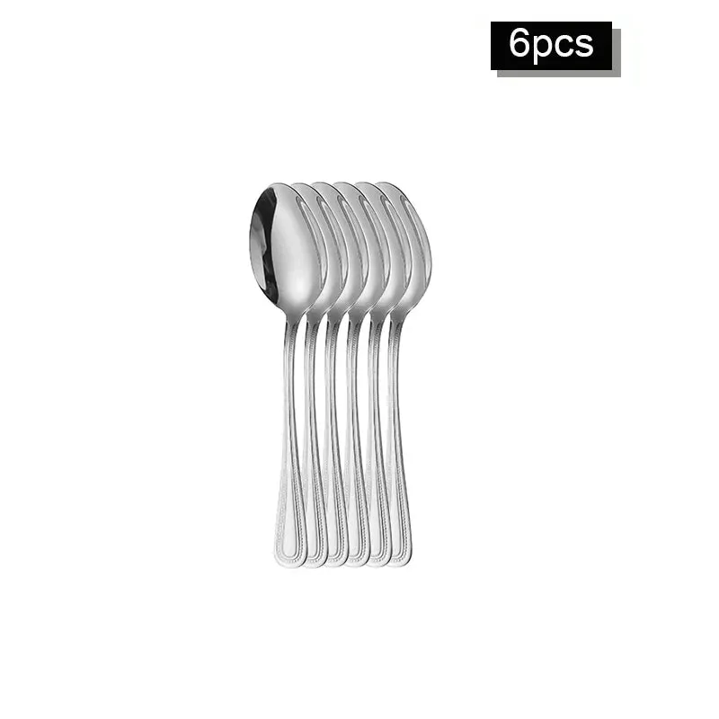 6 / 30 Piece Retro Bead Stainless Steel Tableware Set With Knife Fork And Spoon
