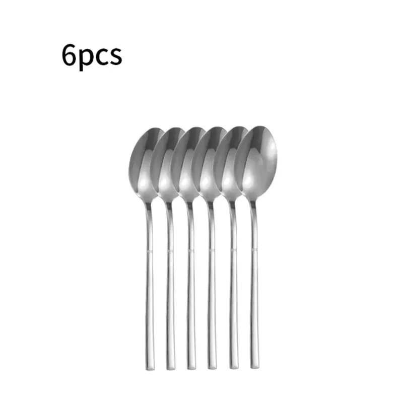6 / 30 Piece Stainless Steel Tableware Set High End Silver Cutlery For Kitchen & Restaurant