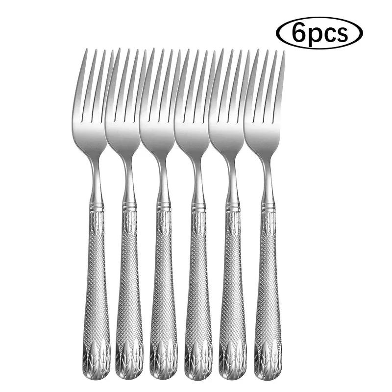 6 / 30 Piece Stainless Steel Wheat Tableware Set